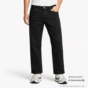 Horst W36 Black Stretch Jeans Short Inseam Straight Fit